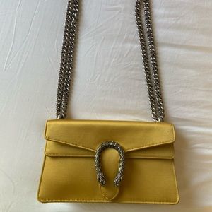 Yellow Satin Gucci Dionysus Bag in Small